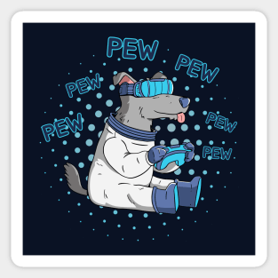 Pew Pew Dog VR Game Sticker